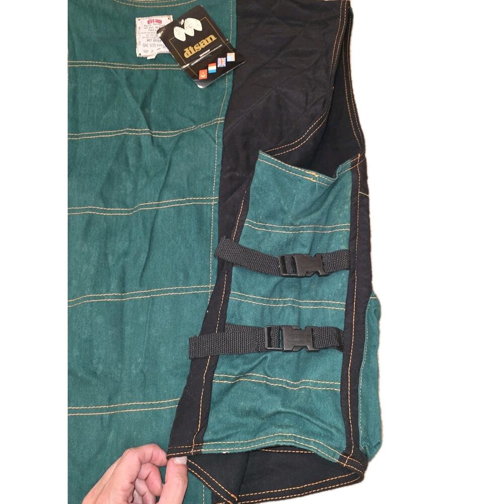 Nwt Vintage Disan Black And Green Denim Cargo Convertable Adjustable Vest OS‎ - Picture 4 of 8